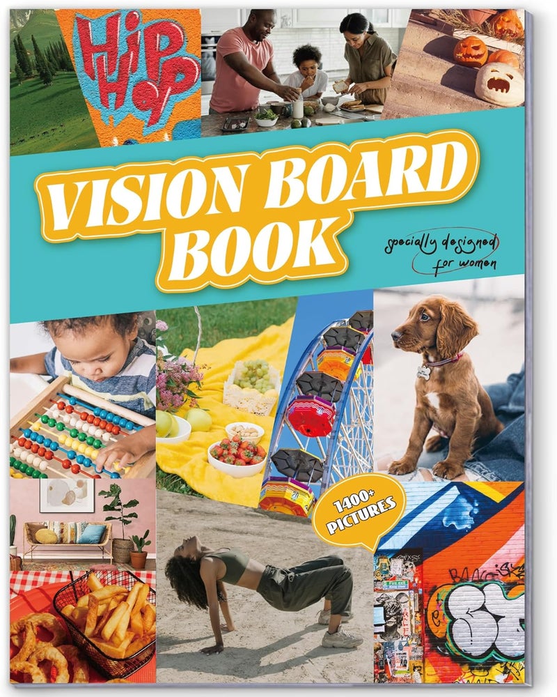 emmoolife Vision Board Book for Black Women, Vision Board Kit 1400+ Inspirational Pictures Quotes & Stickers, Magazine for Vision Board & Collage Book, Realize Dreams & Create Life Goals - Image 1